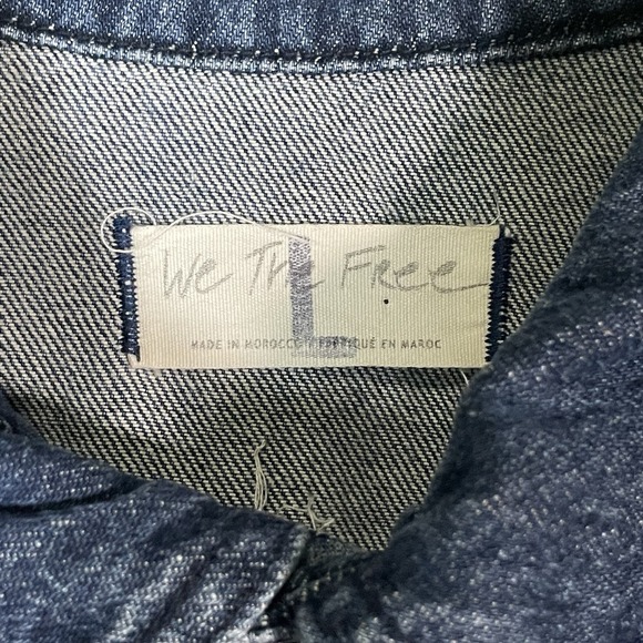 Free People We the Free Marci Denim Jumpsuit Women's Size L City Coveralls - Picture 11 of 13